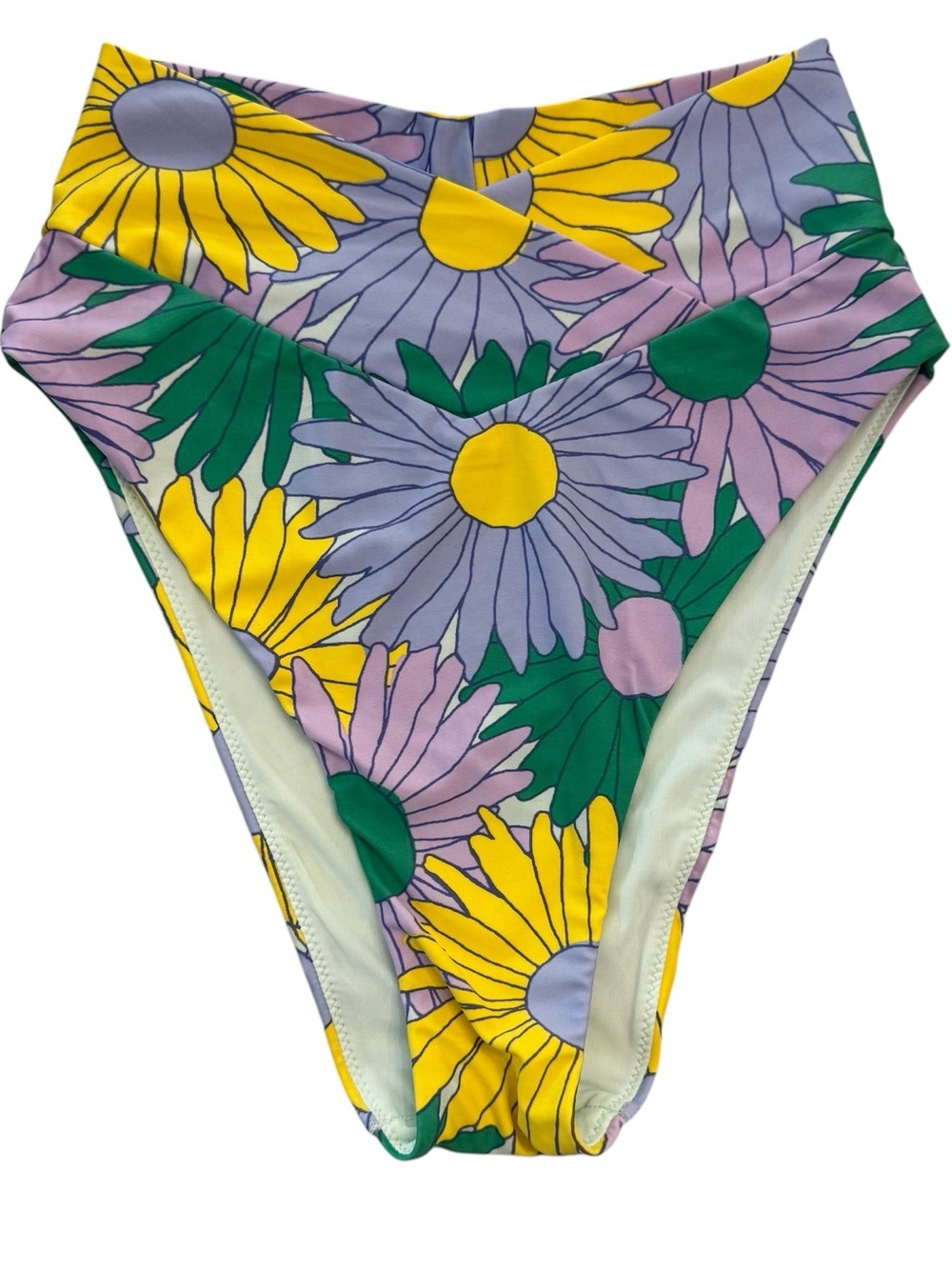 Aerie Women’s High Waisted High Cut Cheeky Floral Bikini Bottom Sz S NWOT